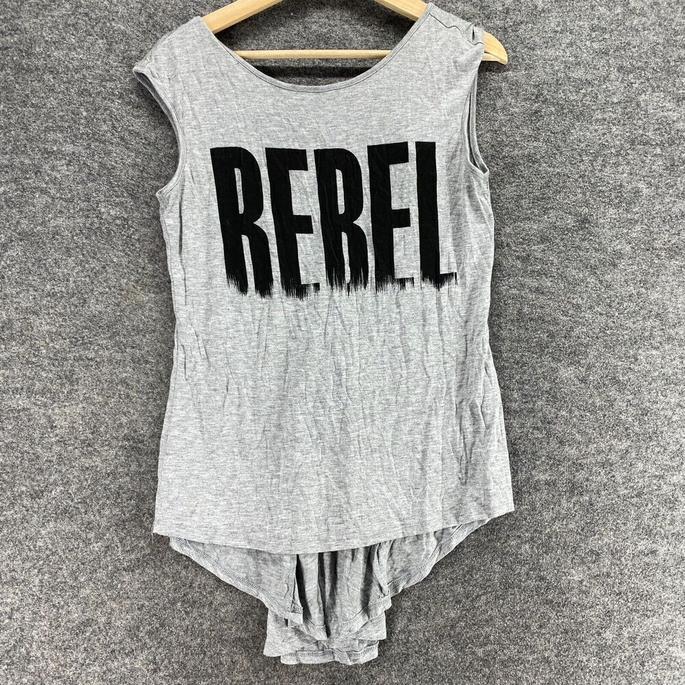New h.i.p. Tank Women M Medium Gray Sleeveless Wide Strap Pullover Round Neck